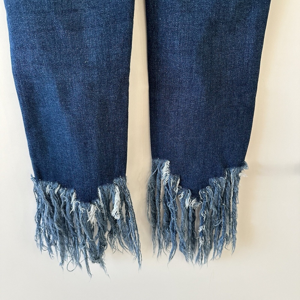 KanCan Audrina Mid Rise Distressed Fringe Ankle Skinny Jeans Women's Size 25 - Picture 9 of 14